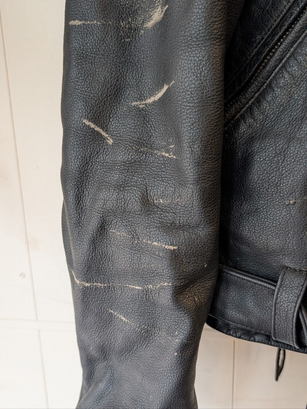 Harley-Davidson Black Embossed Eagle Lace-Up Leather Jacket - Picture 5 of 5